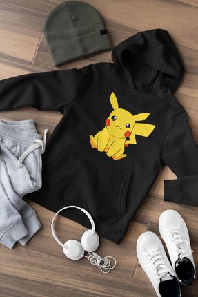 Dziecięca kurtka z kapturem Cute Pikachu Evolie Pokemon Trainer Boy Kids Shirt Comic Anime Manga Hoody