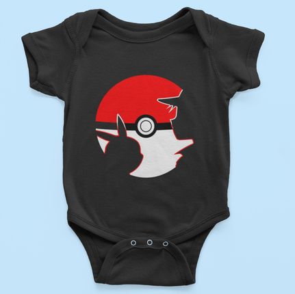 Tachenmonster body romper z bawełny organicznej dla fanów Pokemon pikachu evoli pokeball ash trainer (rozmiar 9-12)