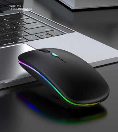 MYSZKA BEZPRZEWODOWA SLIM LED ŁADOWANA RGB Bluetooth+USB 2.4Ghz AKUMULATOR M444021 - zdjęcie 2