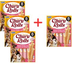 Inaba Dog Churu Rolls Wraps 4x96g Przysmak Dla Psa Kurczak z Łososiem 3+1 Gratis