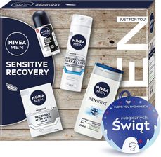 Nivea Men Sensitive Recovery Collection Zestaw Żel Pod Prysznic 3W1 250ml + Antyperspirant Roll-On 50ml + Balsam Po Goleniu 100ml + Pianka Do Golenia