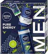 Zdjęcie Nivea Men Pure Energy Zestaw Antyperspirant Roll-On 50ml + Żel Pod Prysznic 3W1 250ml + Nawilżający Balsam Po Goleniu 100ml + Skarpetki - Mikstat