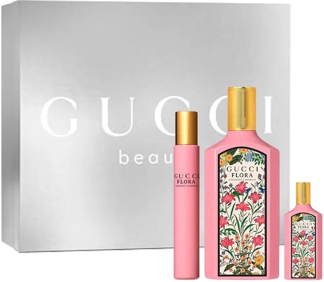 GUCCI FLORA GORGEOUS GARDENIA 香水セット Gucci Flora Gorgeous Gardenia Woda Perfumowana 100 ml & Woda