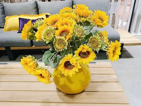 Wazon szklany 32 cm żółty San Miguel recykling - zdjęcie 3