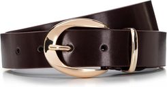 Zdjęcie Damski pasek z owalną klamrą brązowy - Marki