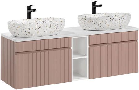 Comad Szafka Z Umywalką I Regałem Iconic 140X46X46 Cm Różowy Mat