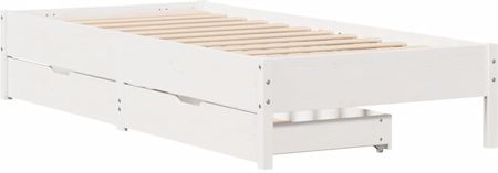 vidaXL Łóżko z litego drewna bez materaca białe 90x200 cm drewno sosnowe 507639329 - zdjęcie 2