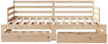 vidaXL Łóżko dzienne rozkładane z szufladami 90x200 cm lite drewno sosnowe 507638770 - zdjęcie 2