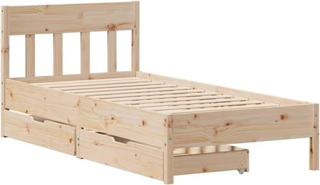 vidaXL Łóżko z litego drewna bez materaca 90x200 drewno sosnowe 507638887 - zdjęcie 2