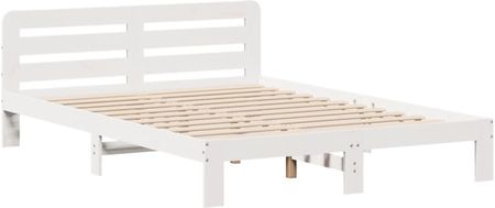 vidaXL Łóżko z litego drewna bez materaca białe 160x200 drewno sosnowe 507805110 - zdjęcie 2