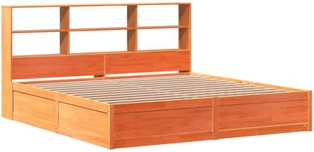 vidaXL Łóżko z litego drewna bez materaca wosk brązowy 180x200 drewno sosnowe 507805480 - zdjęcie 2