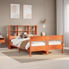 vidaXL Łóżko z regałem bez materaca 150x200 cm lite drewno sosnowe 3322986