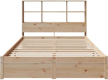 vidaXL Łóżko z regałem bez materaca 160x200 cm lite drewno sosnowe 3322397 - zdjęcie 2