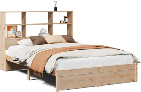 vidaXL Łóżko z regałem bez materaca 160x200 cm lite drewno sosnowe 3322397 - zdjęcie 3