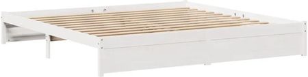 vidaXL Łóżko bez materaca białe 200x200 cm lite drewno sosnowe 3301671 - zdjęcie 2