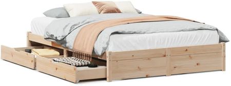 vidaXL Rama łóżka bez materaca 135x190 cm lite drewno sosnowe 3301652 - zdjęcie 3