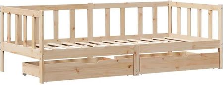 vidaXL Łóżko dzienne z szufladami 90x190 cm lite drewno sosnowe 3302073 - zdjęcie 3