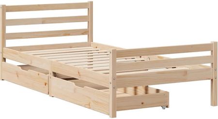 vidaXL Rama łóżka bez materaca 75x190 cm lite drewno sosnowe 3301594 - zdjęcie 2
