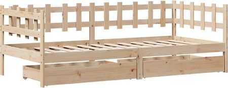vidaXL Łóżko dzienne z szufladami 90x190 cm lite drewno sosnowe 3302136 - zdjęcie 2