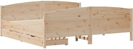 vidaXL Rama łóżka bez materaca 180x200 cm lite drewno sosnowe 3301779 - zdjęcie 2