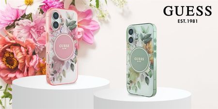 Guess  IML Flower & Tonal Circle MagSafe do Apple iPhone 16 Pro Zielony - zdjęcie 2