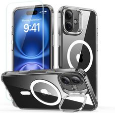 Esr Etui Classic Hybrid Kickstand Halolock Magsafe Tempered Glass Do Apple Iphone 16 Plus Przezroczysty