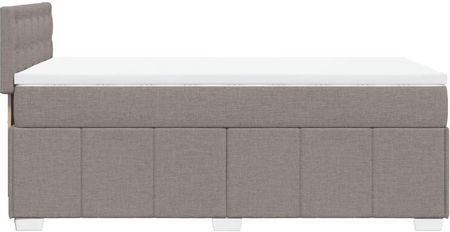 vidaXL Łóżko kontynentalne z materacem taupe tkanina 90x190 cm 3286941 - zdjęcie 2