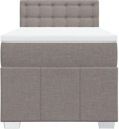 vidaXL Łóżko kontynentalne z materacem taupe tkanina 90x190 cm 3286941 - zdjęcie 3