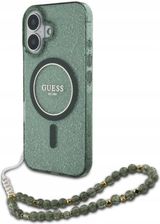 Guess Guhmp16Mhgcrelsa Iphone 16 Plus 6 7 Quot Zielony Green Hardcase Iml Glitter With Pearl Strap Magsafe