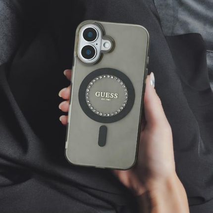 Guess Guhmp16Xpftdtek Iphone 16 Pro Max 6 9 Quot Czarny Black Hardcase Iml Rhinestones Magsafe - zdjęcie 4