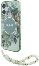 Guess Guhmp16Shfwbrcesn Iphone 16 6 1 Quot Zielony Green Hardcase Iml Flowers With Pearl Strap Magsafe
