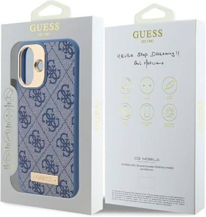 Guess Guhmp16Mu4Gprb Iphone 16 Plus 6 7 Quot Niebieski Blue Hardcase 4G Logo Plate Magsafe - zdjęcie 2