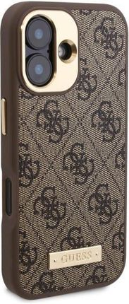 Guess Guessguhmp16Mu4Gprw Iphone 16 Plus 6 7 Quot Brązowy Brown Hardcase 4G Logo Plate Magsafe - zdjęcie 4