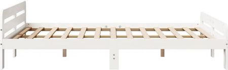 vidaXL Rama łóżka bez materaca biała 140x190 cm lite drewno sosnowe 855485 - zdjęcie 3