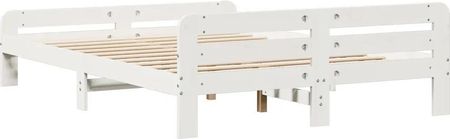 vidaXL Rama łóżka bez materaca biała 140x190 cm lite drewno sosnowe 855485 - zdjęcie 2