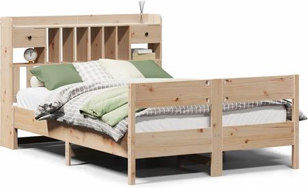 vidaXL Łóżko z regałem bez materaca 160x200 cm lite drewno sosnowe 3323020 - zdjęcie 3