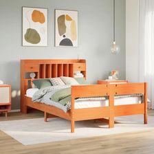vidaXL Łóżko z regałem bez materaca 160x200 cm lite drewno sosnowe 3323022