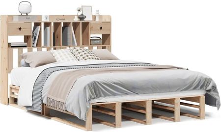 vidaXL Łóżko z regałem bez materaca 160x200 cm lite drewno sosnowe 3323965 - zdjęcie 2