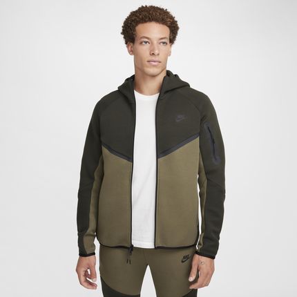Męska bluza z kapturem i zamkiem na całej długości Windrunner Nike Tech - Zieleń
