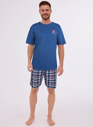 Piżama męska krótki rękaw Never (XXL, jeans)