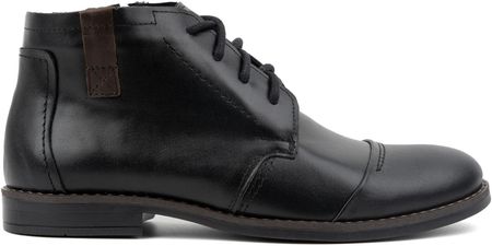 Buty męskie zimowe eleganckie trzewiki 282LU czarne