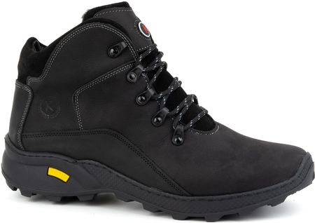 Buty męskie trzewiki skórzane zimowe 903K CZARNE