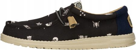 Męskie Mokasyny Buty Półbuty Wsuwane HeyDude Wally Stars Skullss Print 45