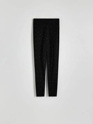 Reserved - Legginsy z błyszczącymi aplikacjami - czarny