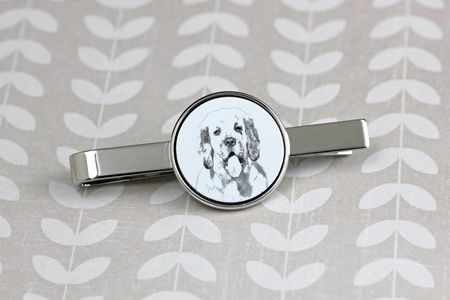 Art-Dog Clumber Spaniel spinka do krawata z psem, z Twoim zdjęciem - zdjęcie 3