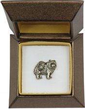 Art-Dog Chow Chow drobna broszka typu pin z psem w pudełku prezentowym, przypinka
