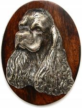 Art-Dog Clumber Spaniel broszka z psem, z klipsem na wystawę psów na numer startowy
