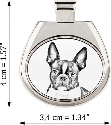 Art-Dog Boston Terrier zawieszka na rzemieniu z psem, naszyjnik ze zdjęciem - zdjęcie 2