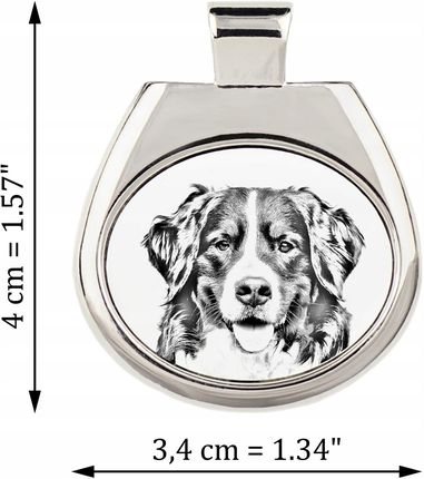 Art-Dog Berneński pies pasterski zawieszka na rzemieniu z psem, naszyjnik - zdjęcie 2