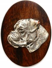 Art-Dog Bokser broszka z psem, z klipsem na wystawę psów na numer startowy